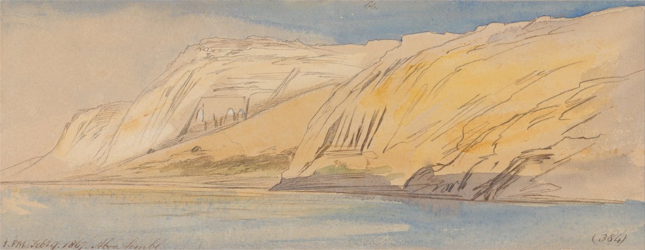 Abu Simbel, 13:00 uur, 9 februari 1867 door Edward Lear