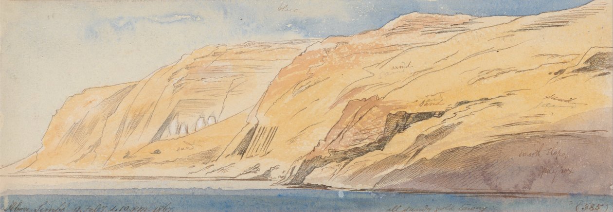 Abu Simbel, 1-10 p.m., 9 februari 1867 door Edward Lear