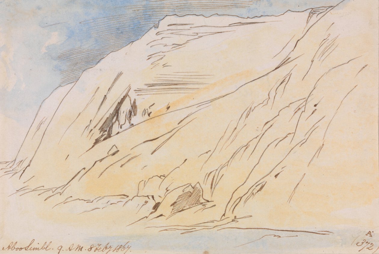 Abu Simbel, 9:00 uur, 8 februari 1867 door Edward Lear