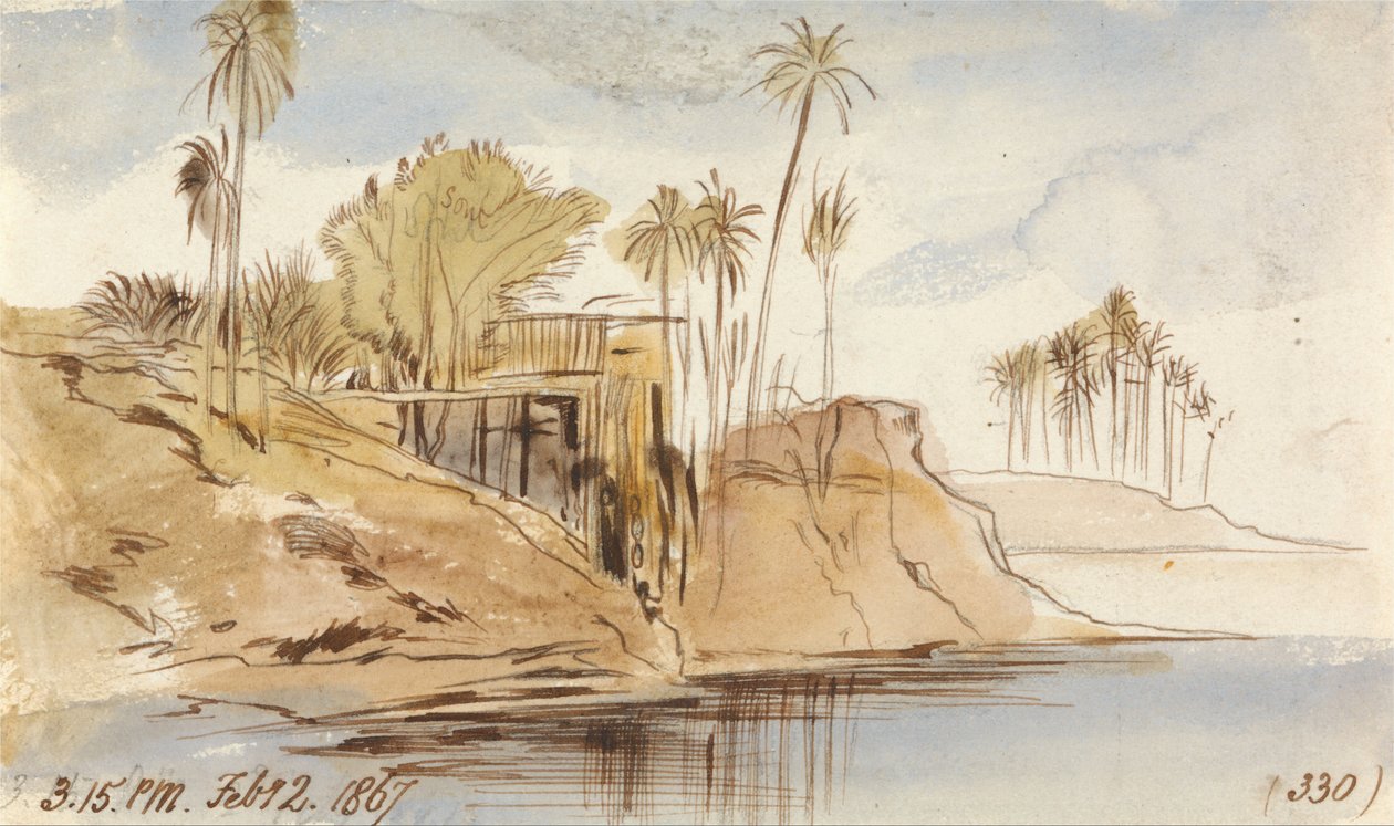 Tussen Ibreem en Wady Halfeh, 3.15 p.m., 2 februari 1867 door Edward Lear