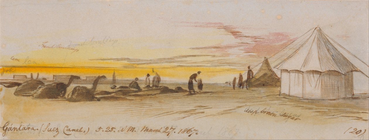 Gantara (Suezkanaal), 5:25 uur, 27 maart 1867 (20) door Edward Lear