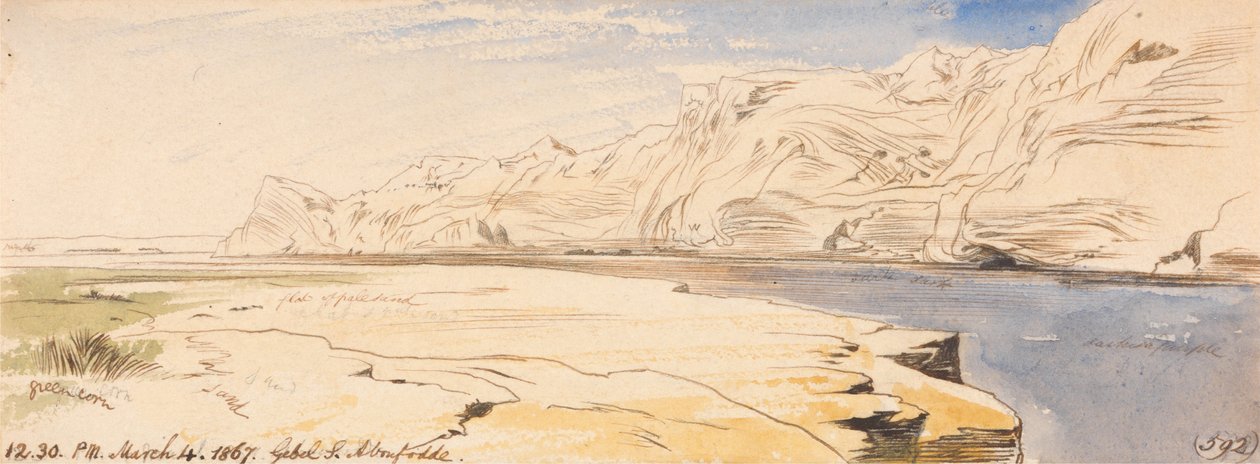 Gebel Sheikh Abu Fodde, 12:30, 4 maart 1867 door Edward Lear