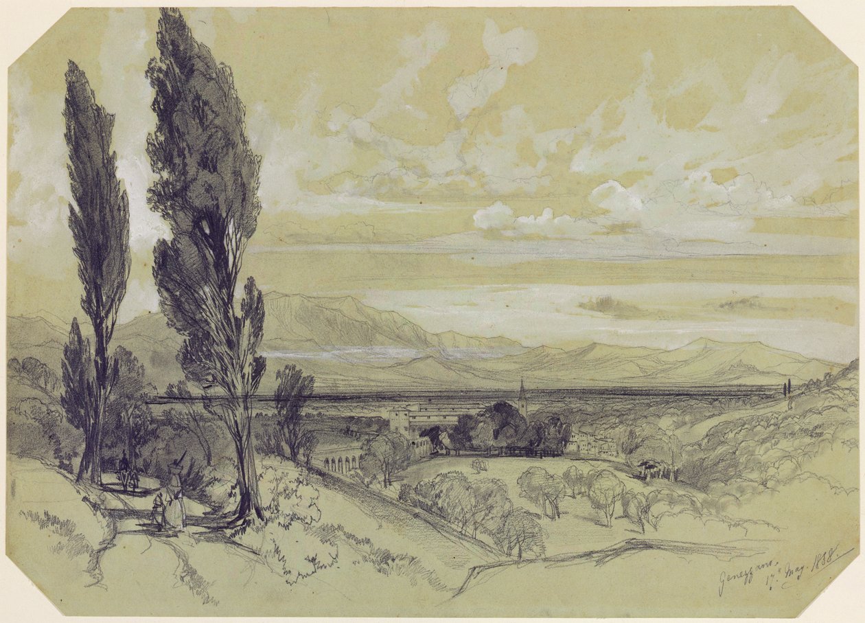 Genezzano, 17 mei 1838 door Edward Lear