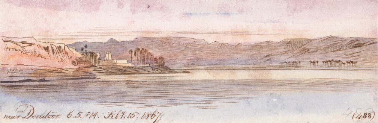 Dichtbij Dendour door Edward Lear