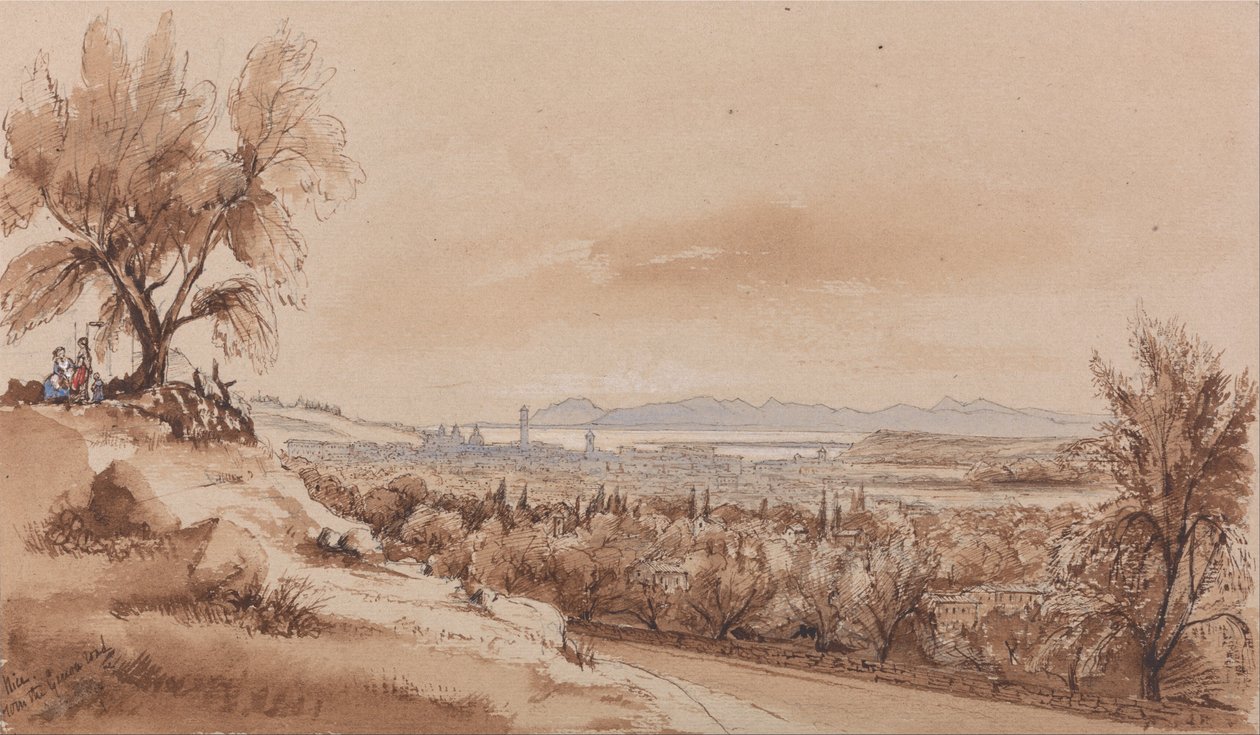 Nice vanaf de Genua-weg door Edward Lear