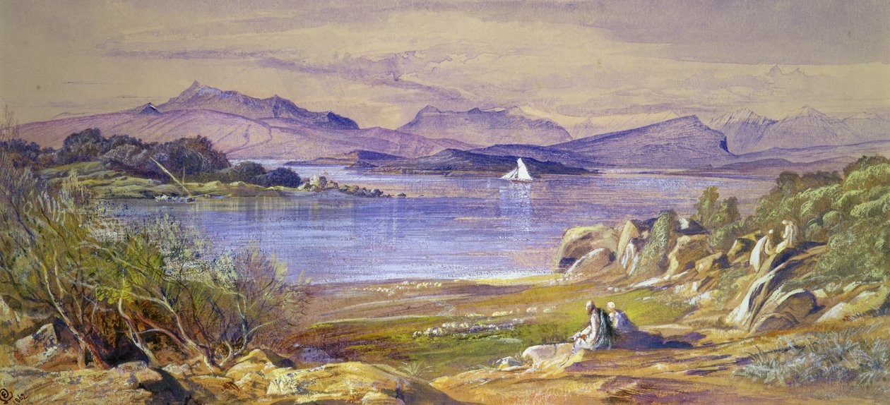 Porto Tre Scoglie, Albanië, 1862 door Edward Lear