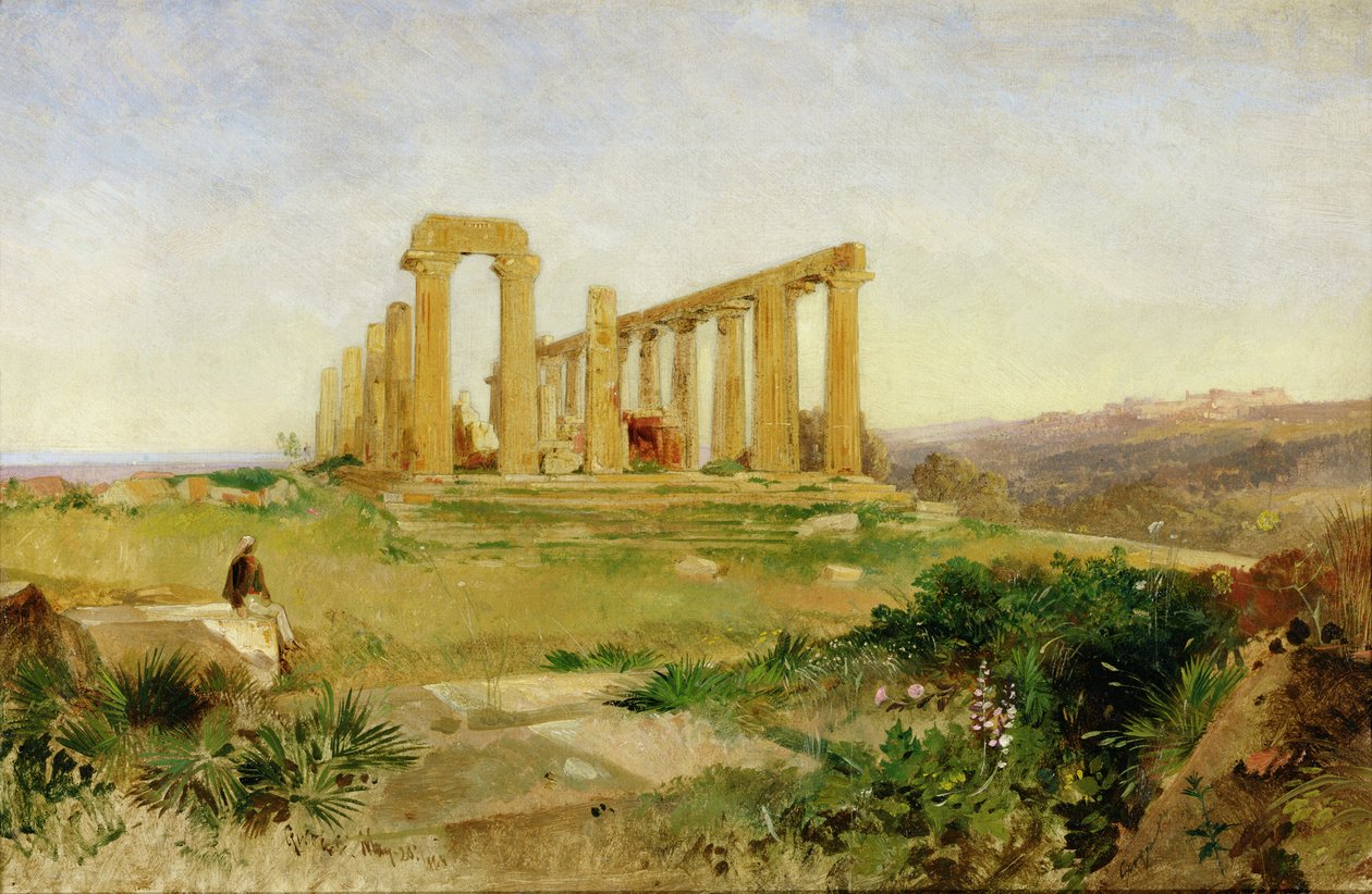 Tempel van Agrigento door Edward Lear