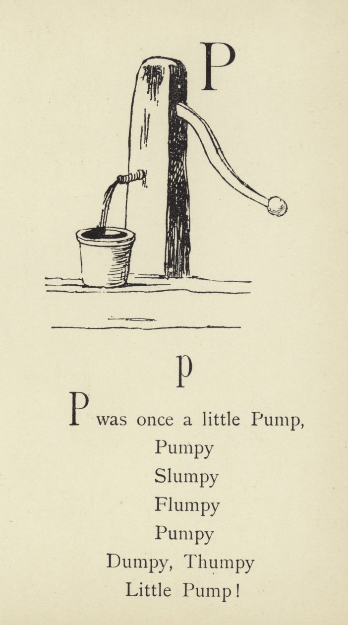 De letter P door Edward Lear