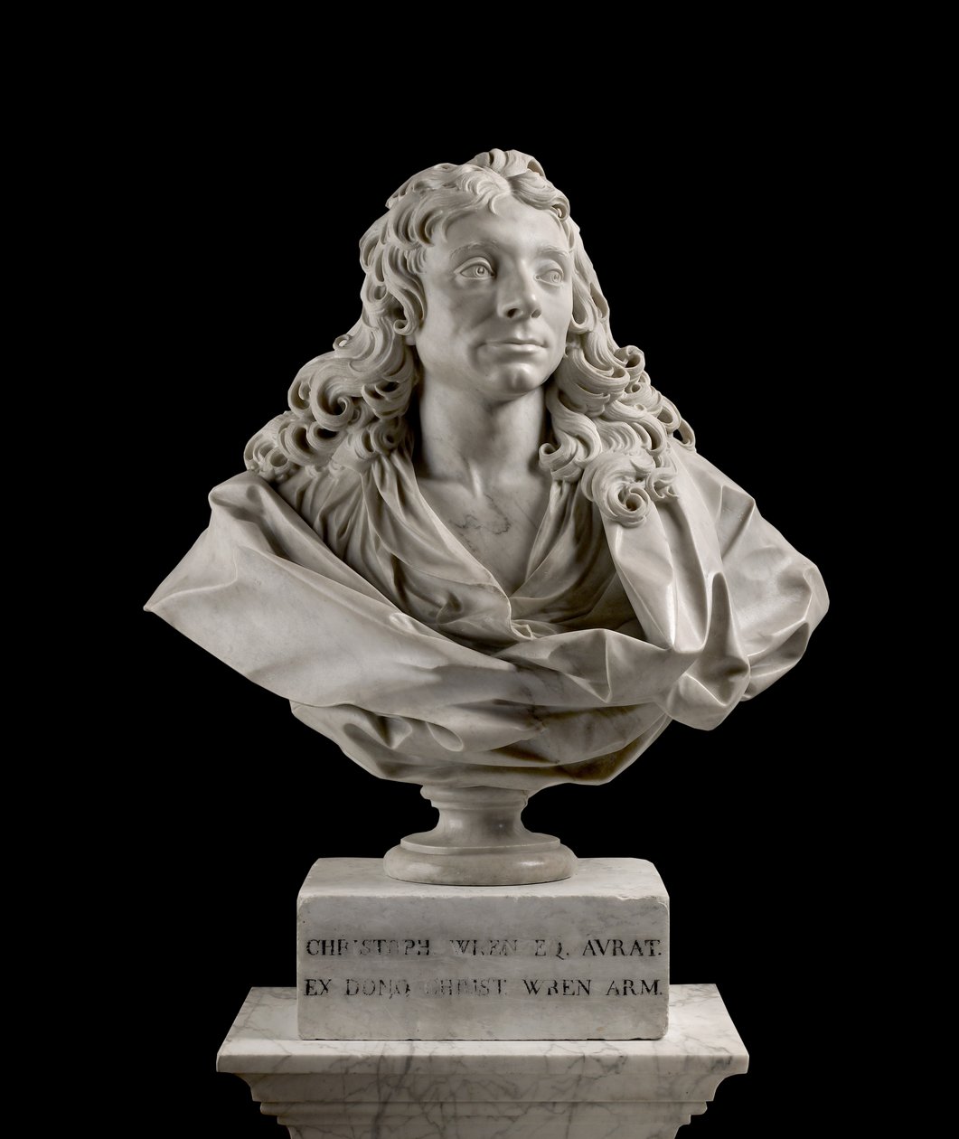 Sir Christopher Wren (1632-1723), 1673 door Edward Pierce