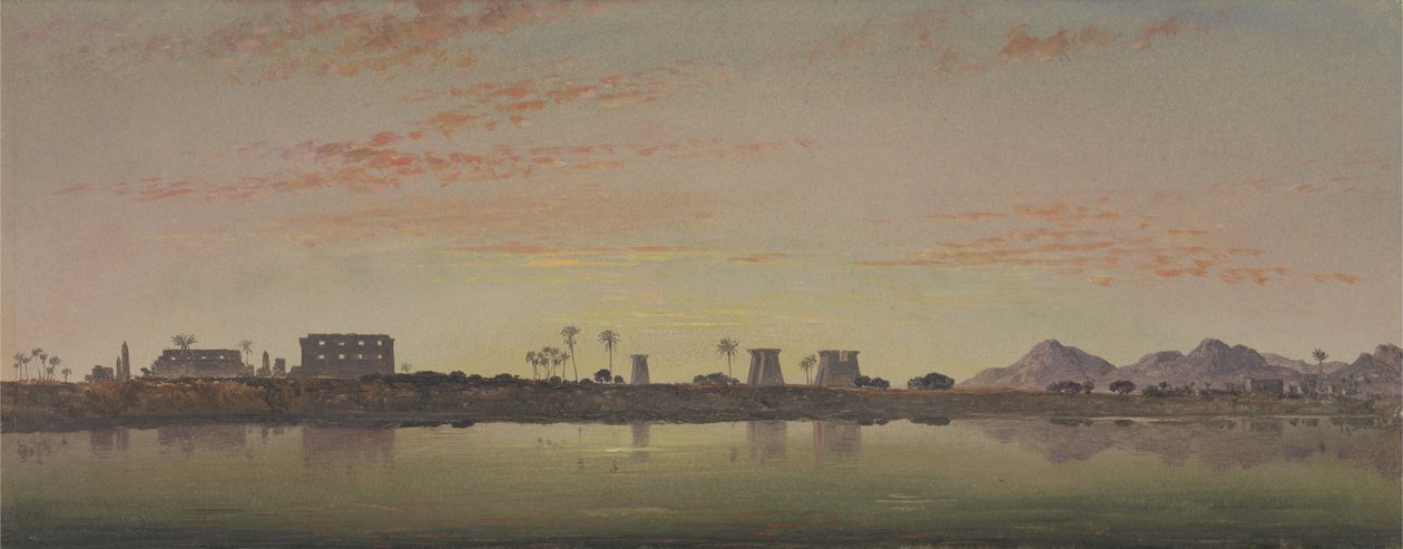 Pylonen bij Karnak, de Thebaanse bergen in de verte door Edward William Cooke