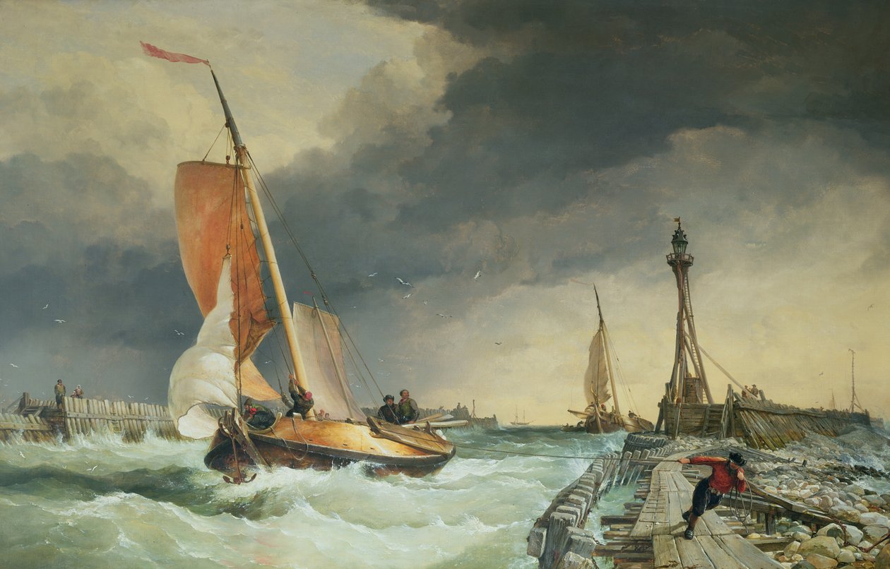 Zuiderzee - boot keert terug naar de haven door Edward William Cooke