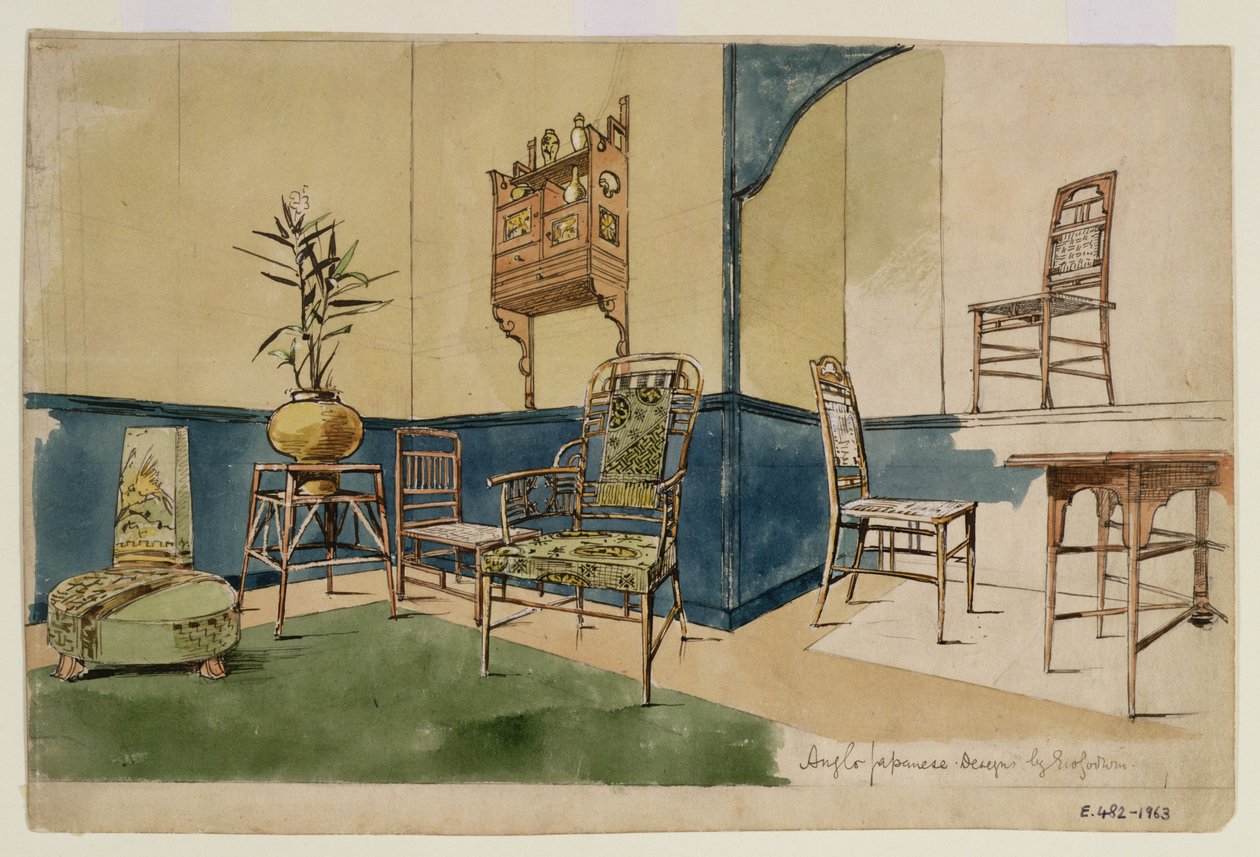 Anglo-Japanse ontwerpen, ca. 1860 door Edward William Godwin