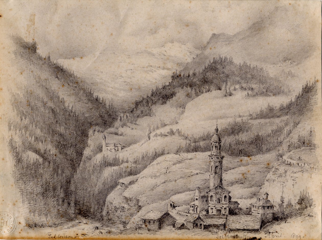 Tiefencastel, Zwitserland door Edward Adrian Wilson