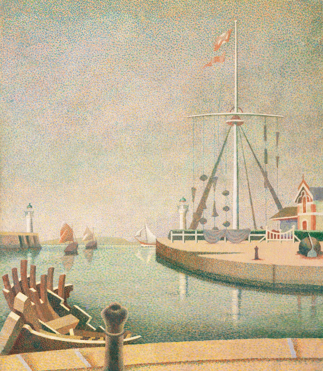 Honfleur, Ingang van de Haven door Edward Alexander Wadsworth
