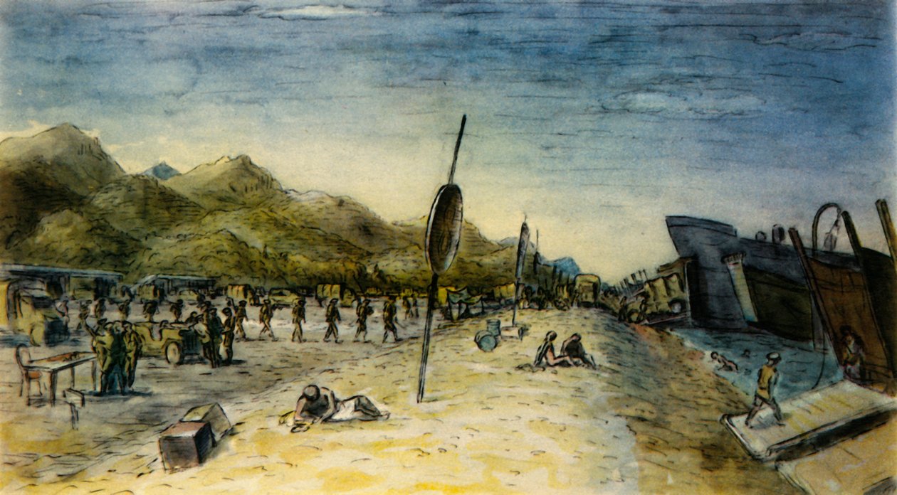De Invasie van Italië, 1944 door Edward Ardizzone
