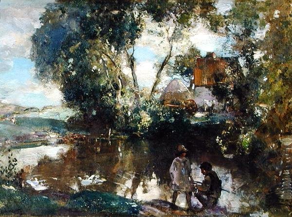 Het Zwembad door Edward Arthur Walton