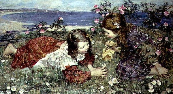 Vlinders door Edward Atkinson Hornel