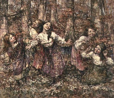 Februarimaagden door Edward Atkinson Hornel