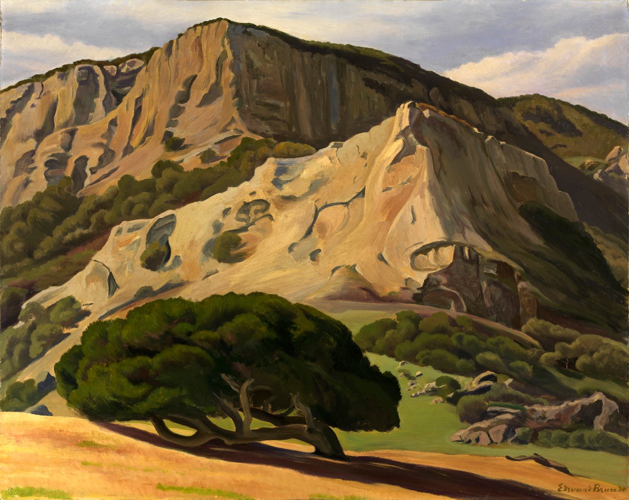 Eiken en Rotsen--San Luis Obispo door Edward Bruce