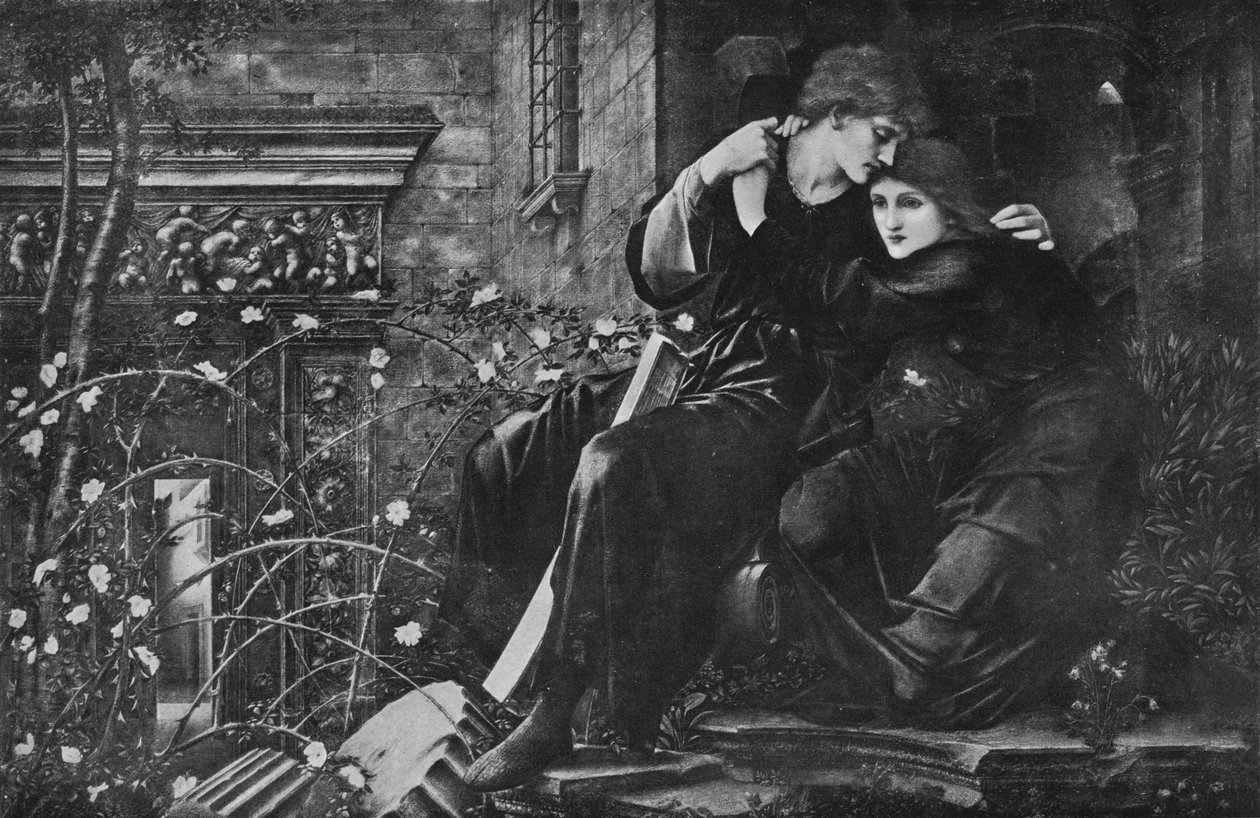Liefde onder de ruïnes, 1894, 1911 door Edward Burne Jones