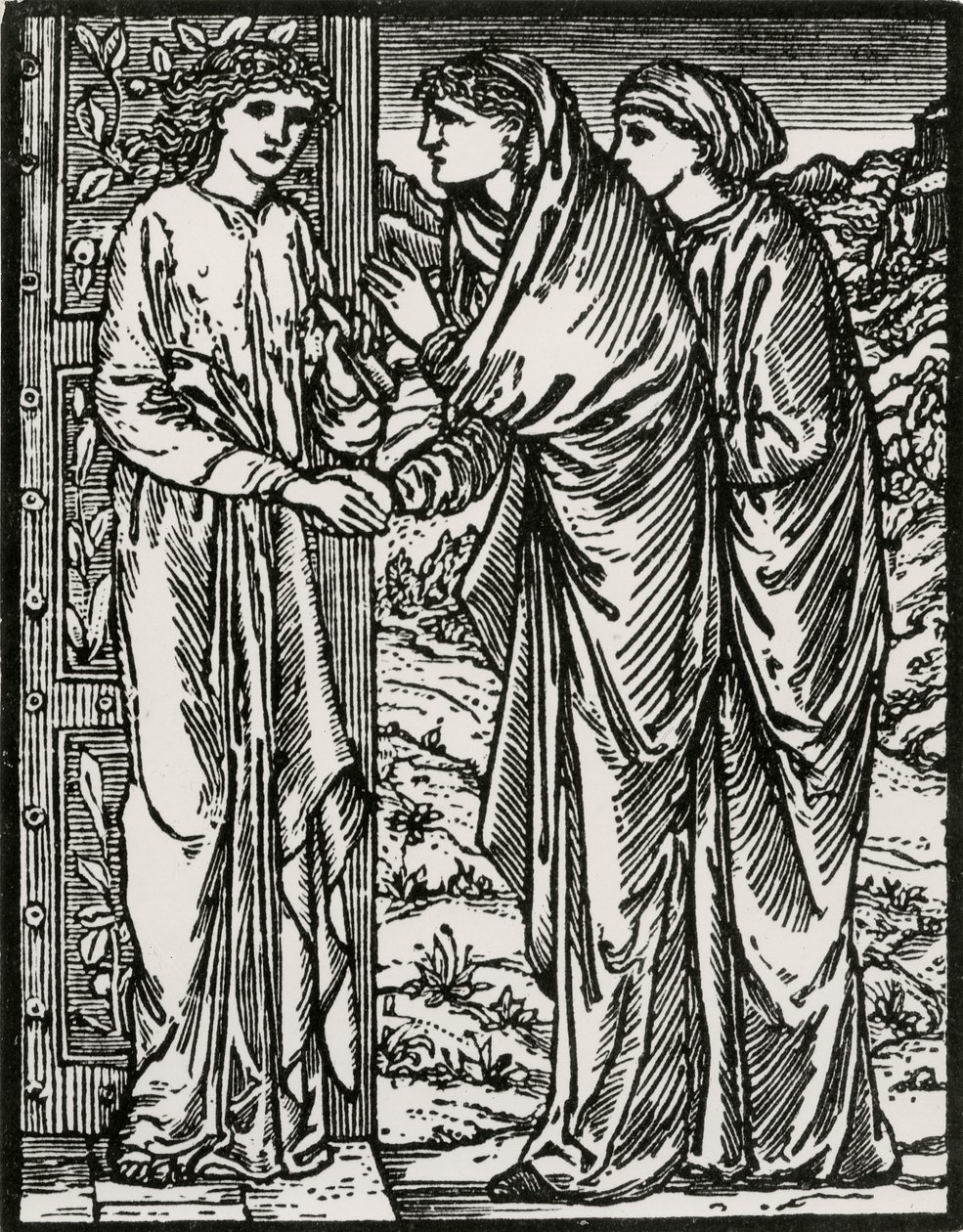 Tweede bezoek door Edward Coley (after) Burne Jones