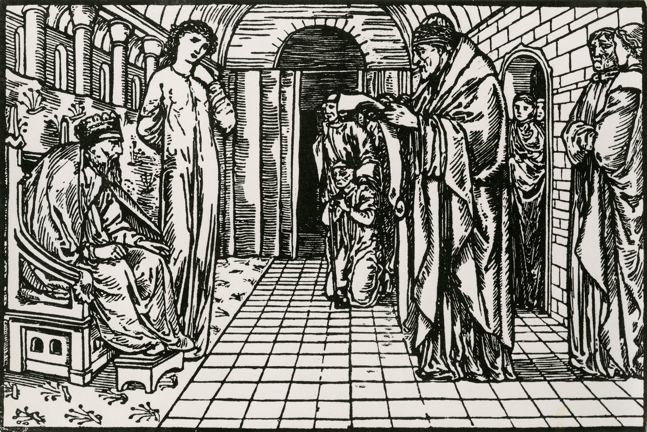Het Orakel door Edward Coley (after) Burne Jones