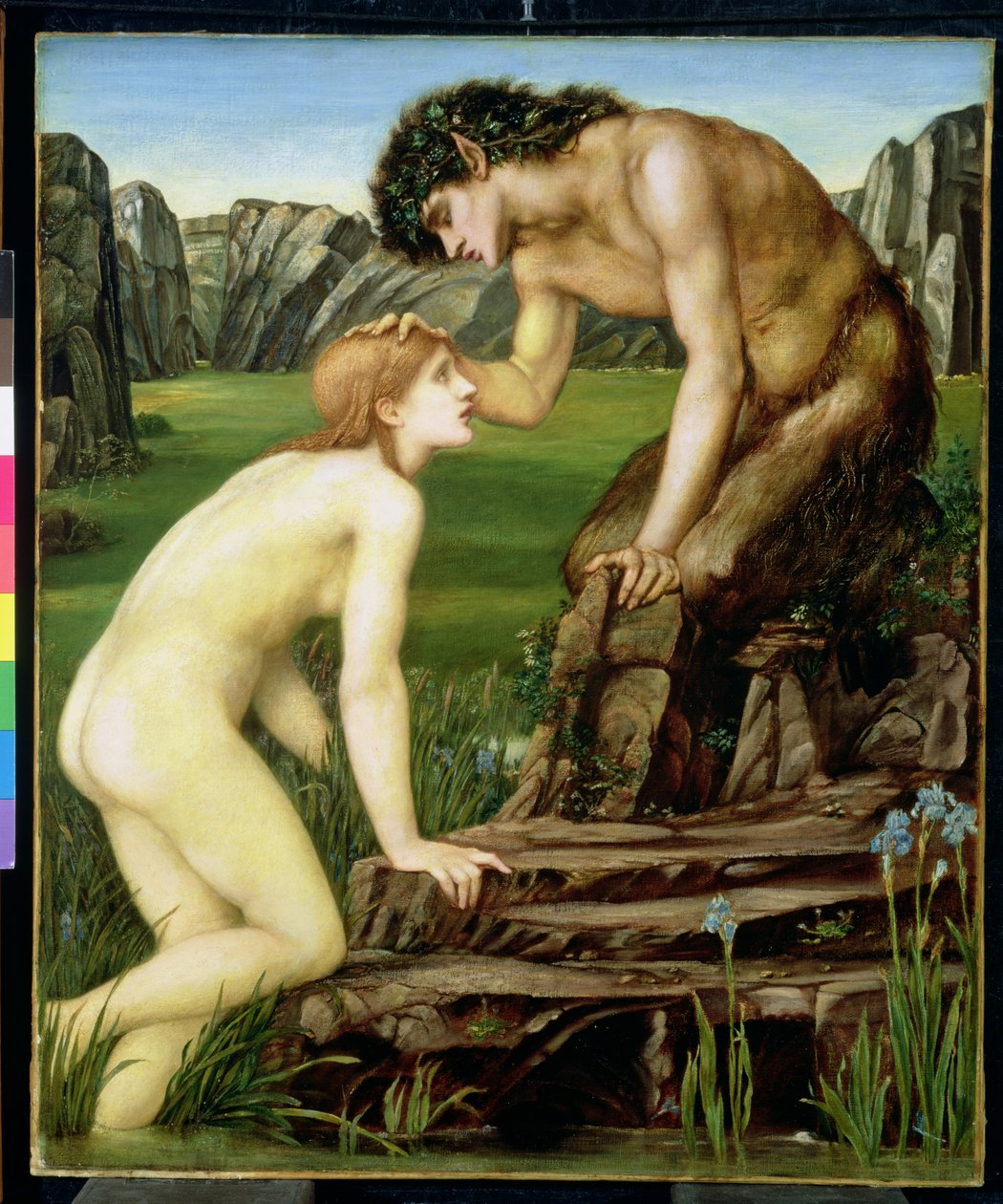 Pan en Psyche door Edward Burne Jones