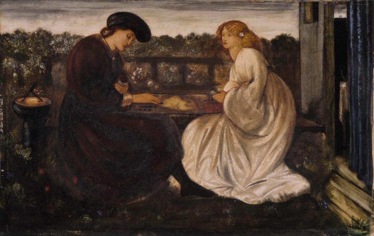 De backgammonspeler, 1862 door Edward Burne Jones