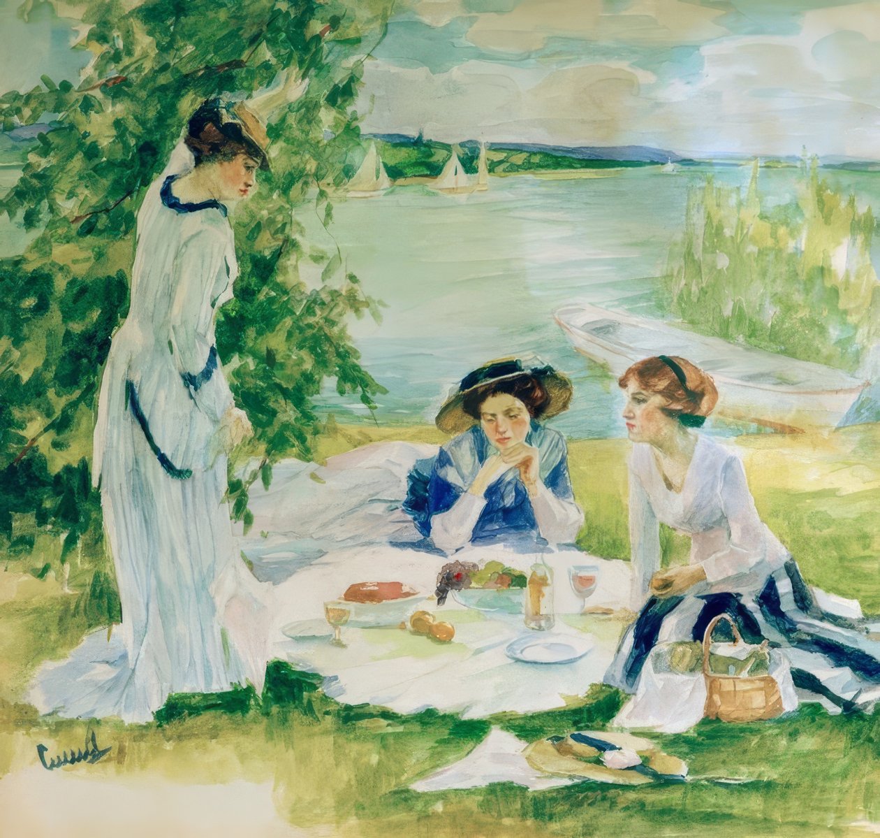De picknick door Edward Cucuel