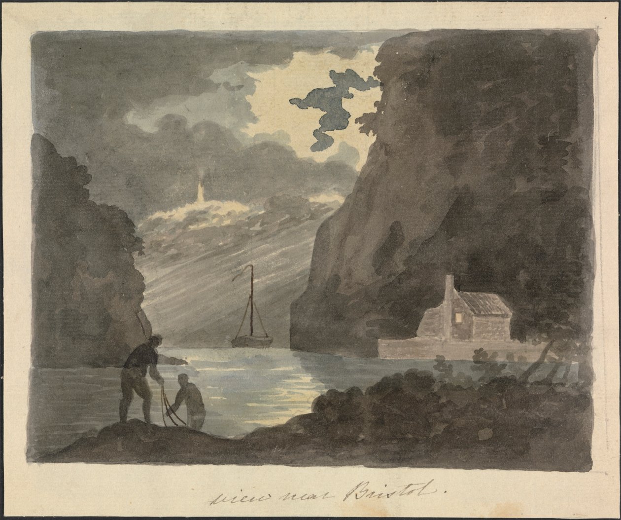 Uitzicht nabij Bristol door Edward Francis Burney