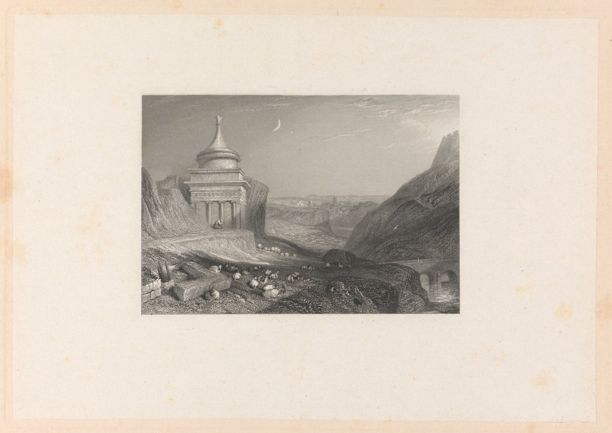 Vallei van de Brook Kedron door Edward Francis Finden