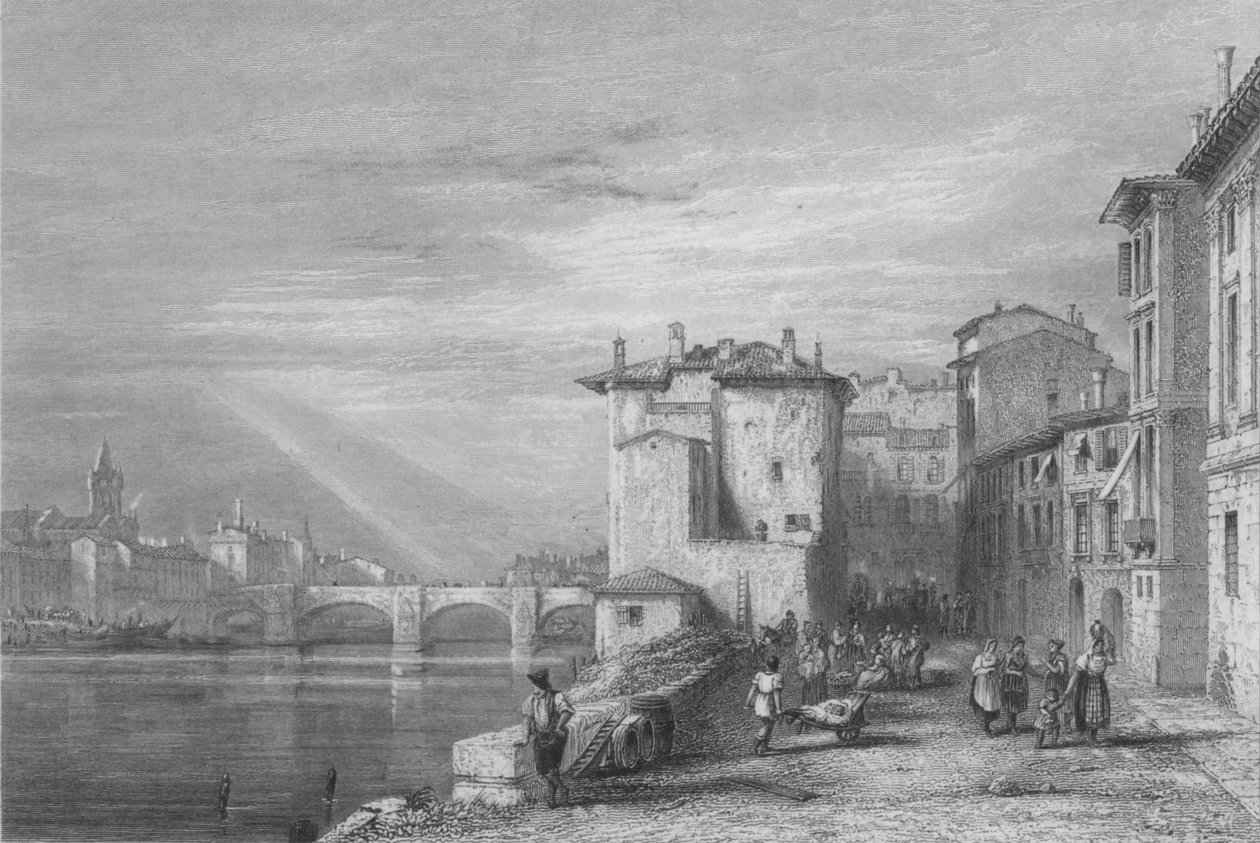 Verona, 1832 door Edward Francis Finden