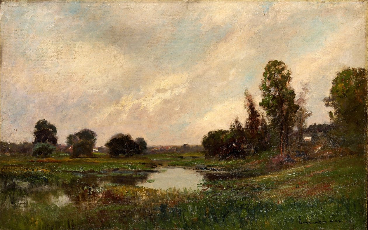 De rivier, strand, Connecticut door Edward Gay