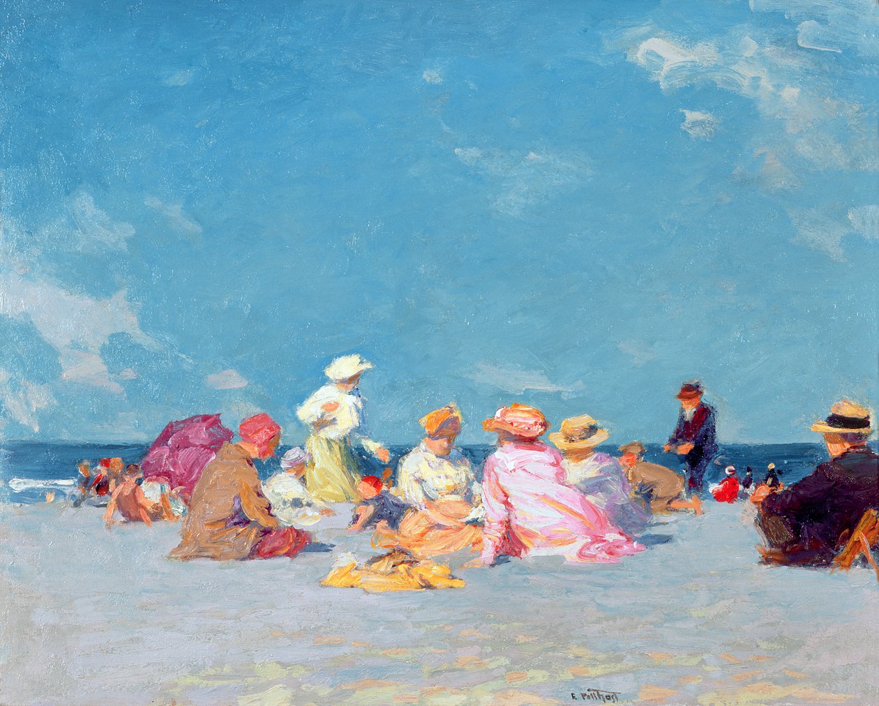 Middagpret, ca. 1907-27 (olieverf op doek) door Edward Henry Potthast