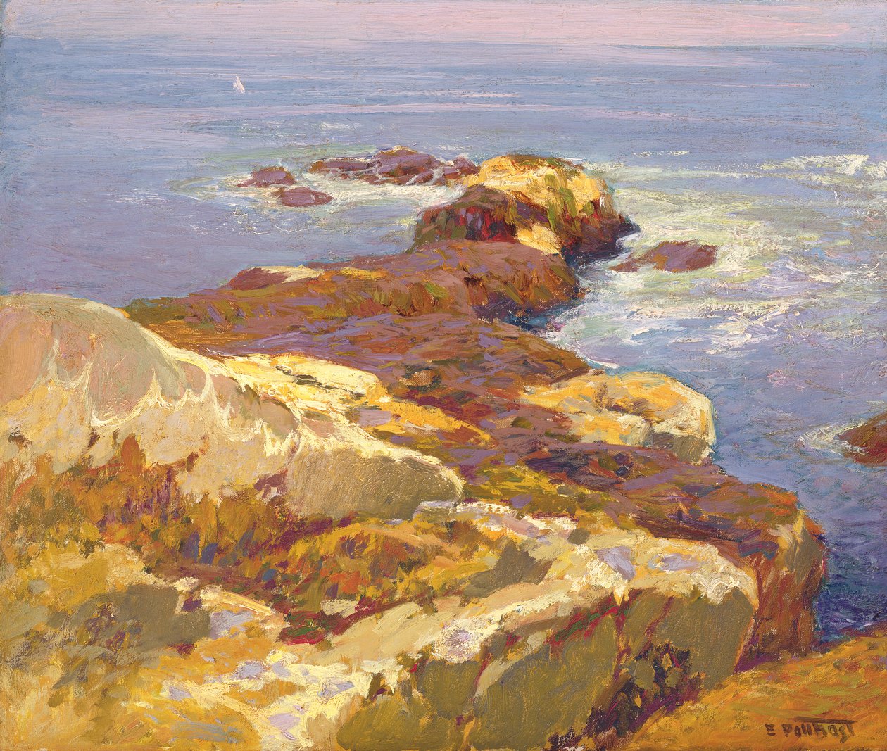 Rotsen en zee door Edward Henry Potthast