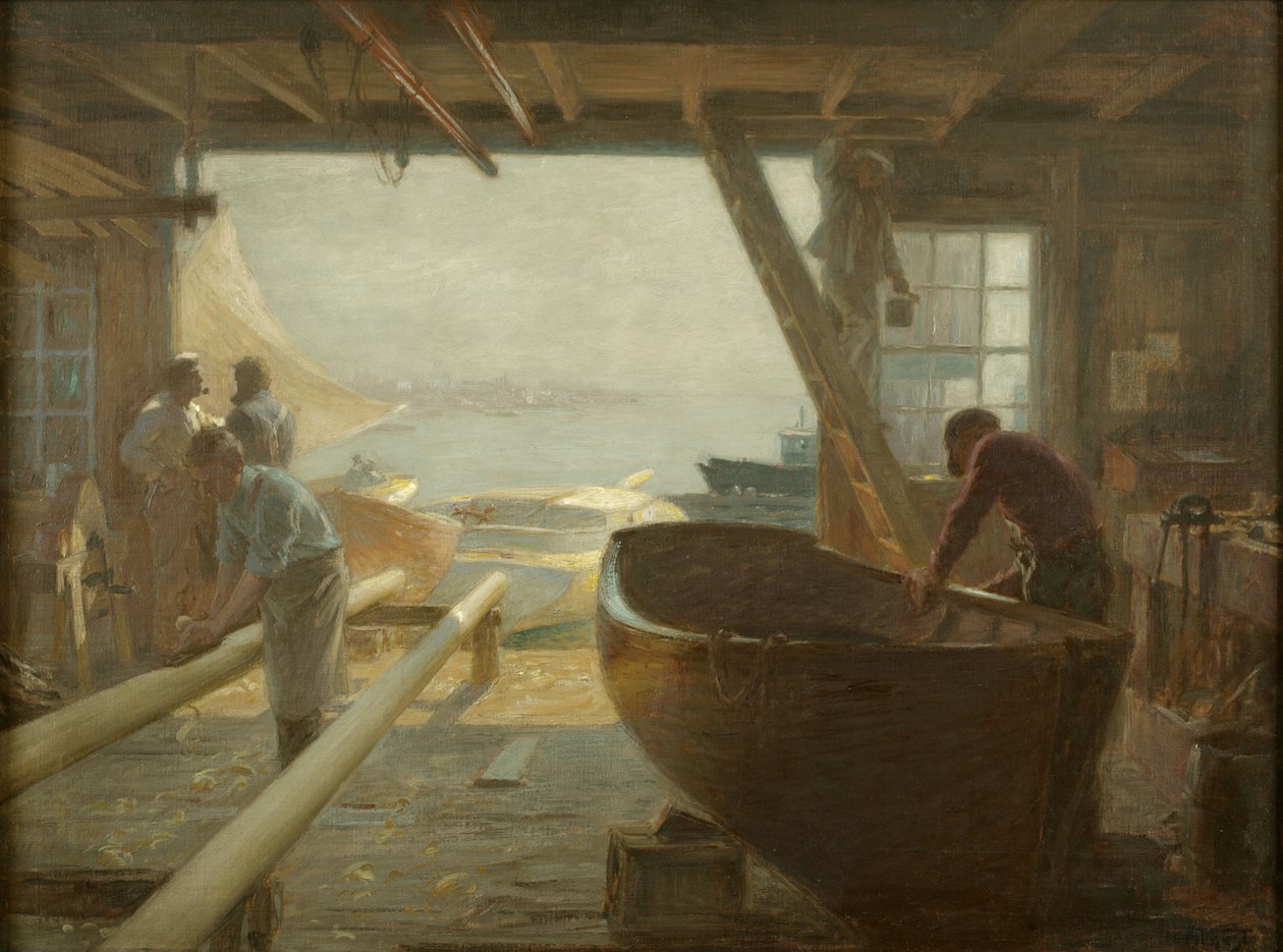 De Bootbouwers door Edward Henry Potthast