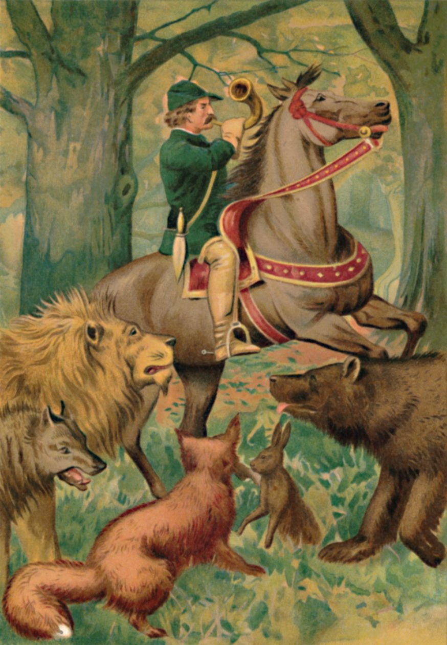 De jager en de dieren door Edward Henry Wehnert