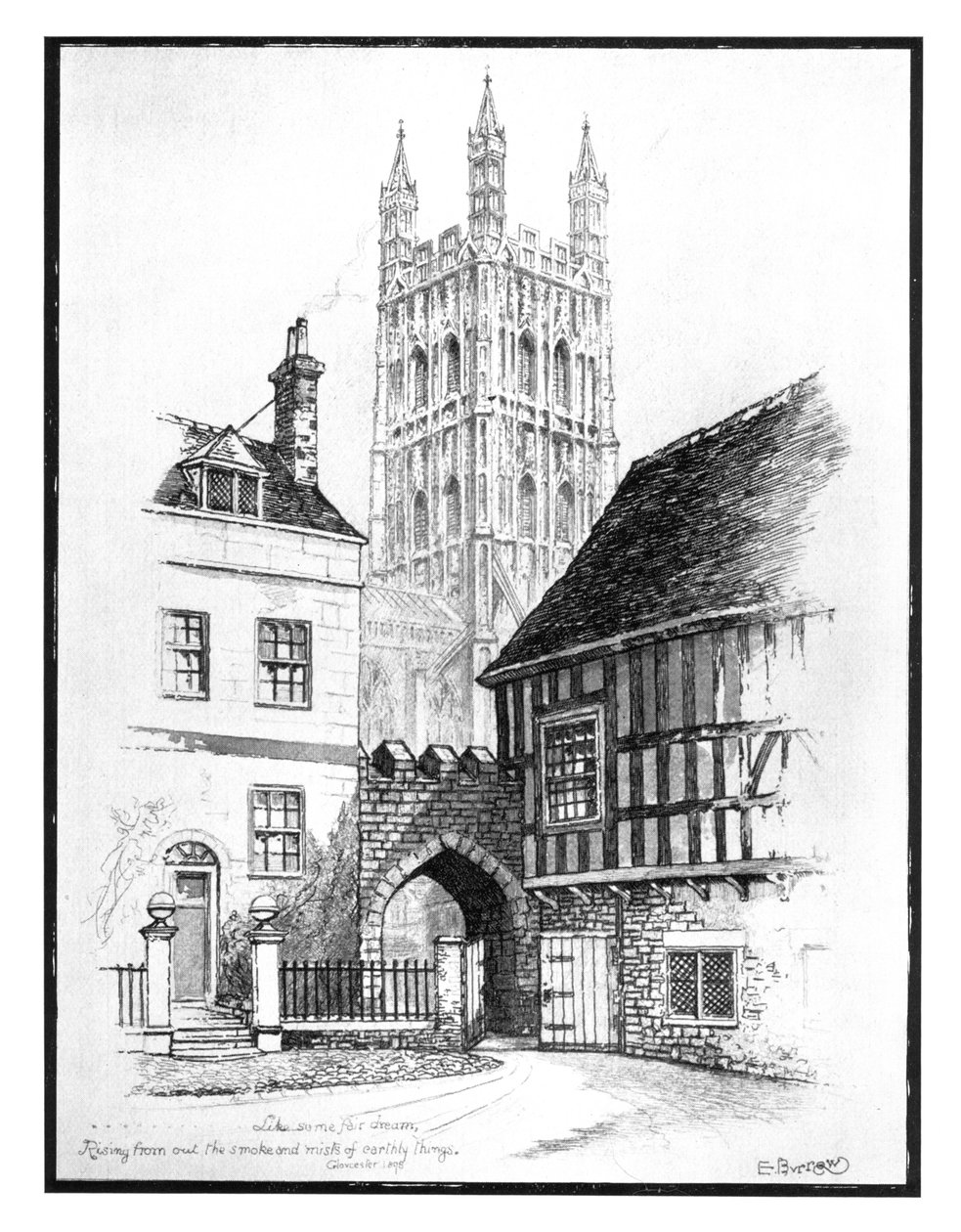 Kathedraal van Gloucester, 1901 door Edward J. Burrows