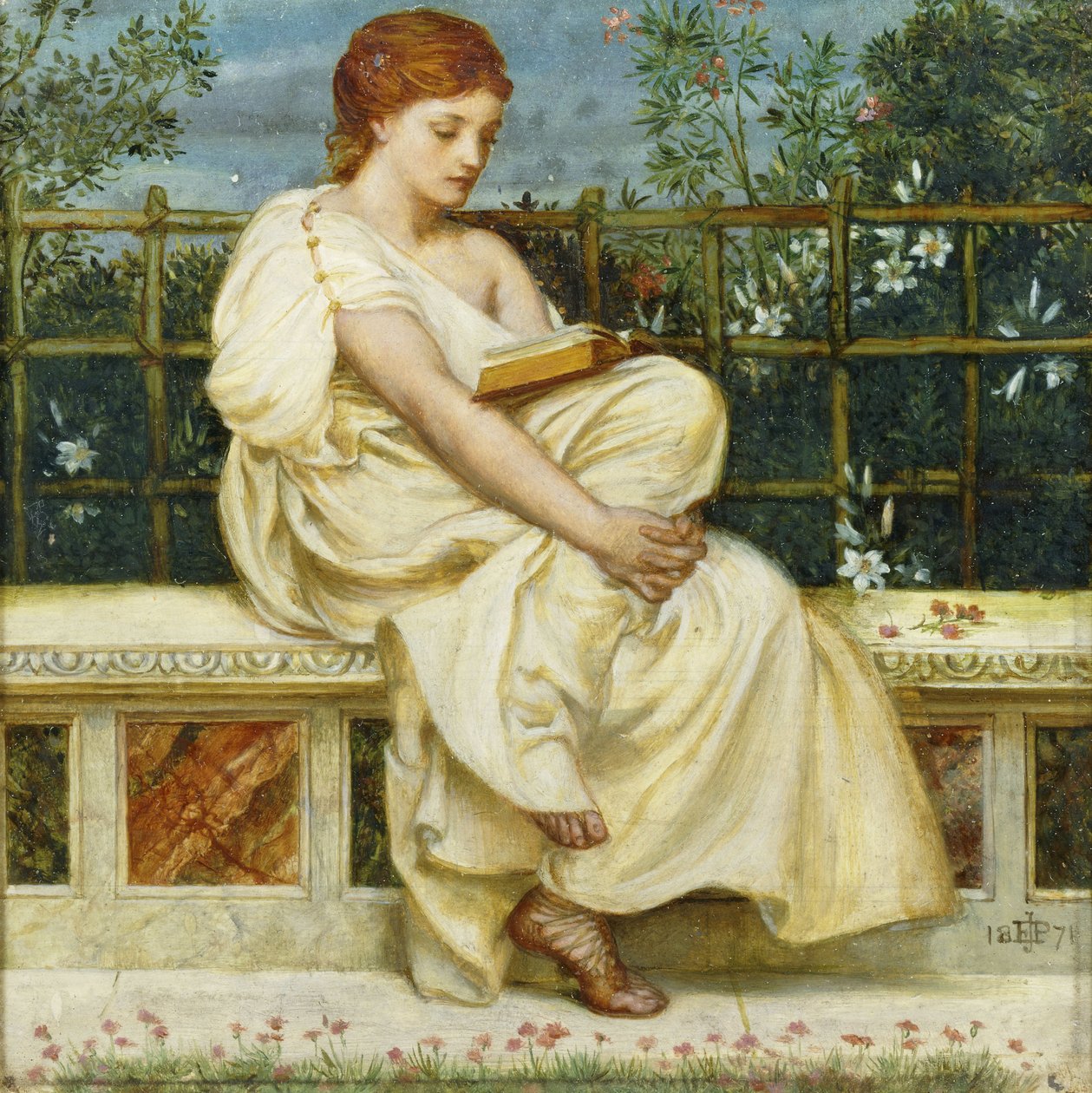 Lezen, 1871 door Edward John Poynter