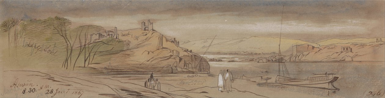 Aswan door Edward Lear