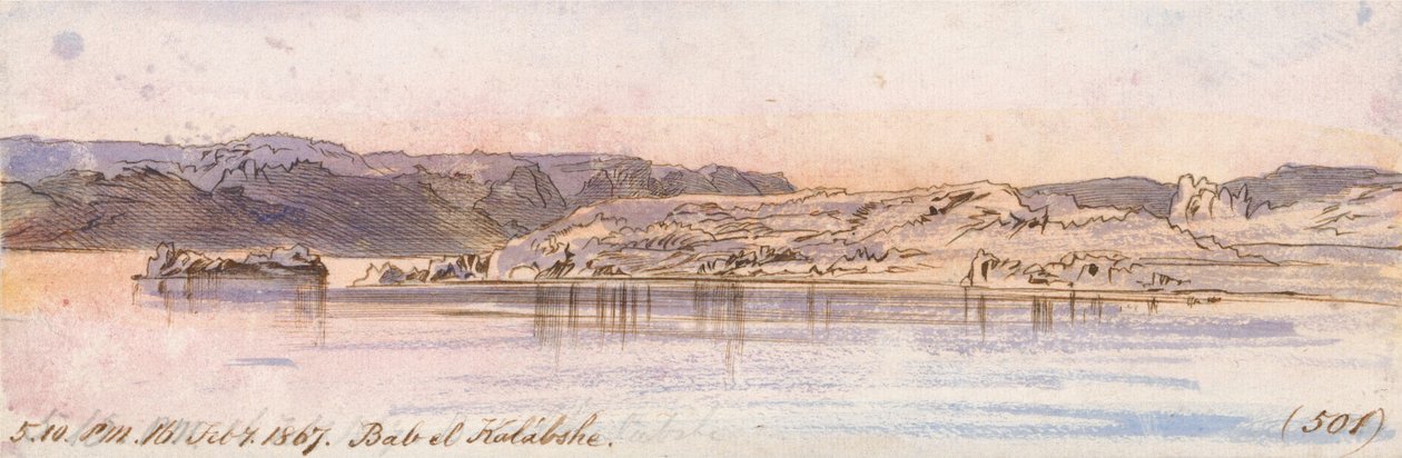 Bab el Kalabshe door Edward Lear