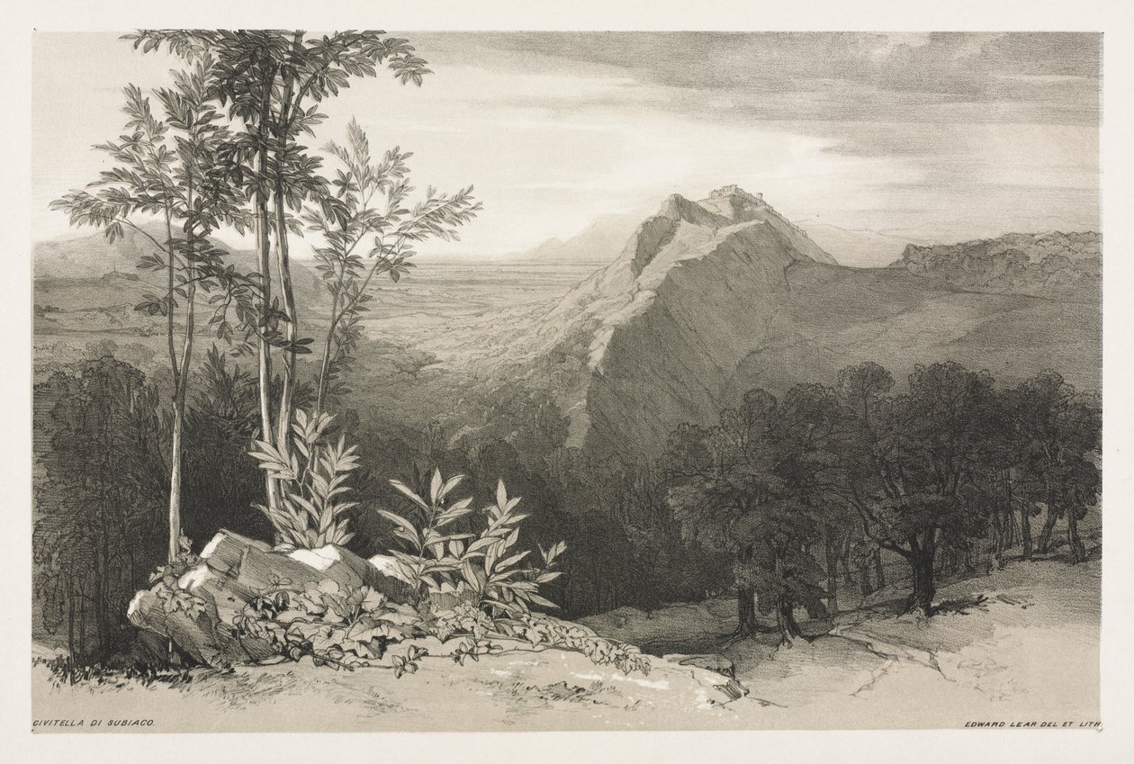 Civitella di Subiaco, ca. 1840 door Edward Lear