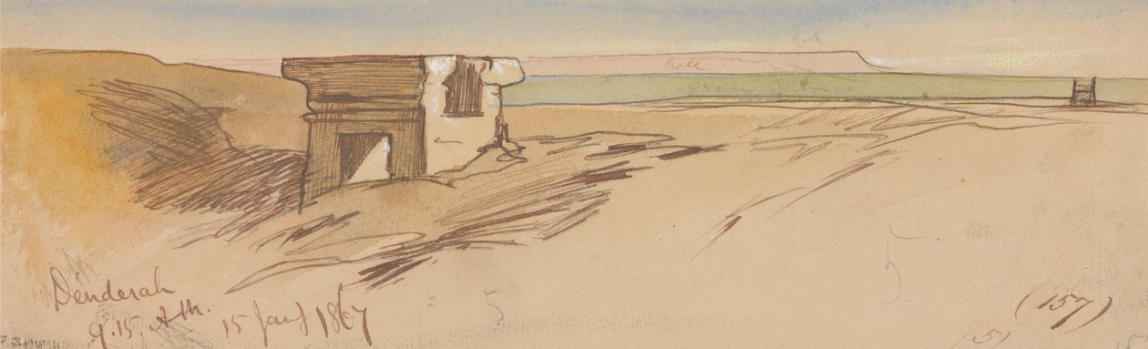 Dendera, 9:15 am, 15 januari 1867 (157) door Edward Lear