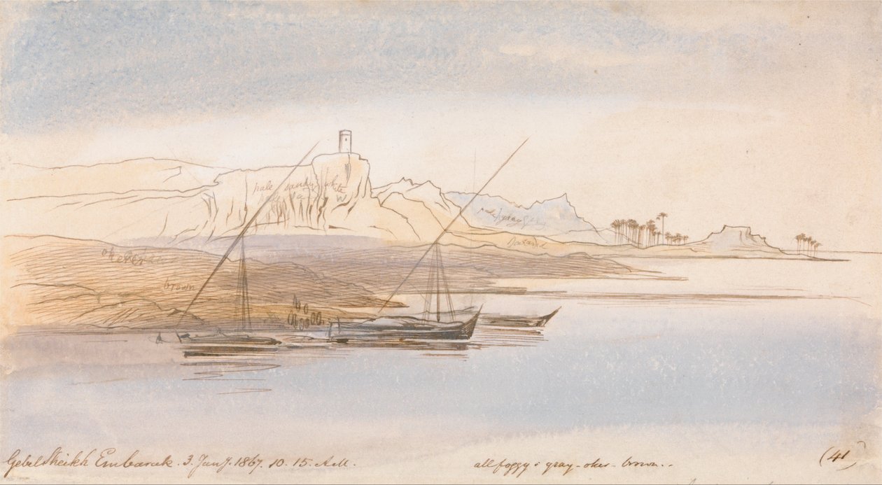 Gebel Sheikh Embarak door Edward Lear
