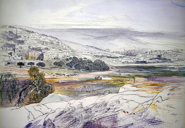 Hebron door Edward Lear