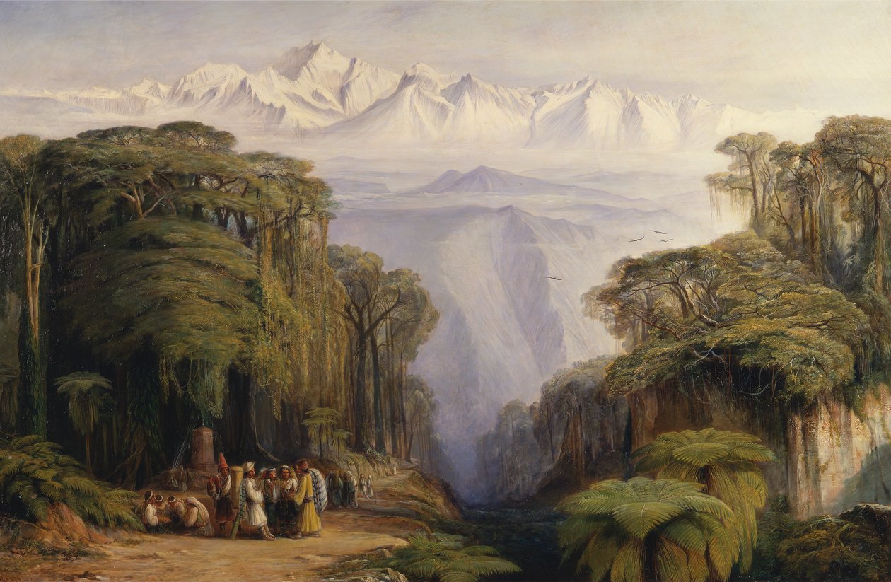 Kangchenjun vanuit Darjeeling, India, 1879 door Edward Lear
