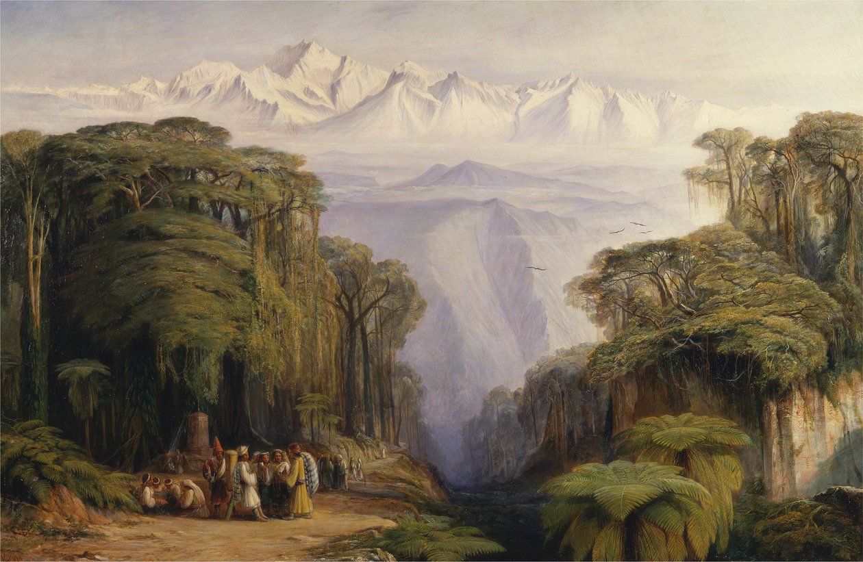 Kangchenjunga vanuit Darjeeling door Edward Lear