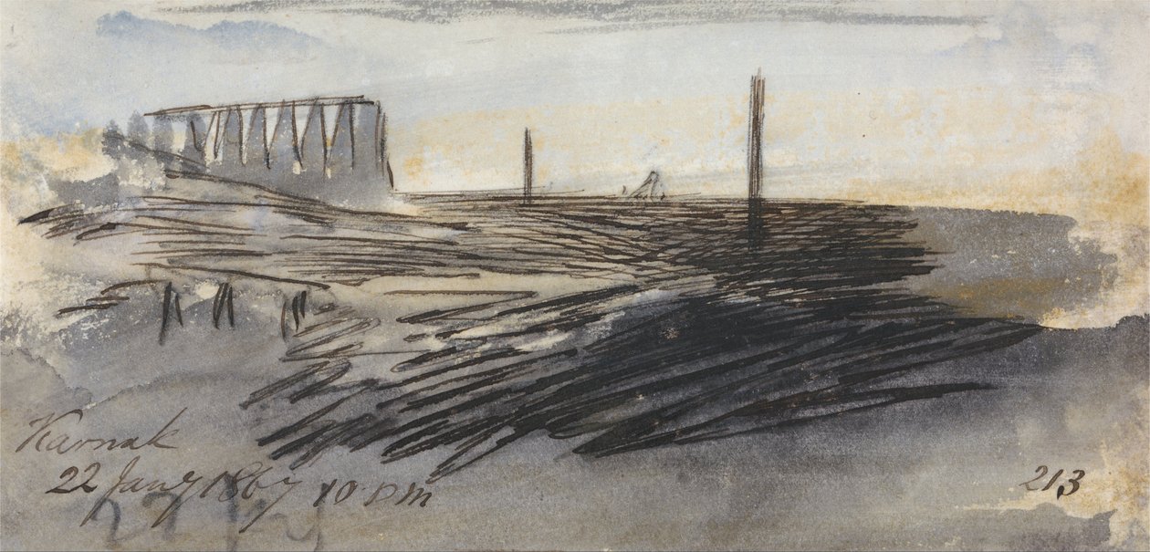 Karnak, 10:00 uur, 22 januari 1867 (213) door Edward Lear