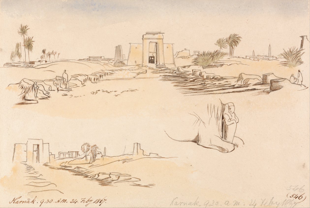 Karnak, 9:30 am, 24 februari 1867 (546) door Edward Lear