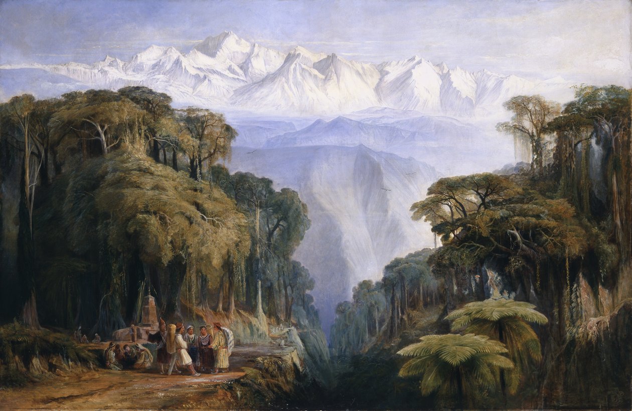 Kinchenjunga vanuit Darjeeling door Edward Lear
